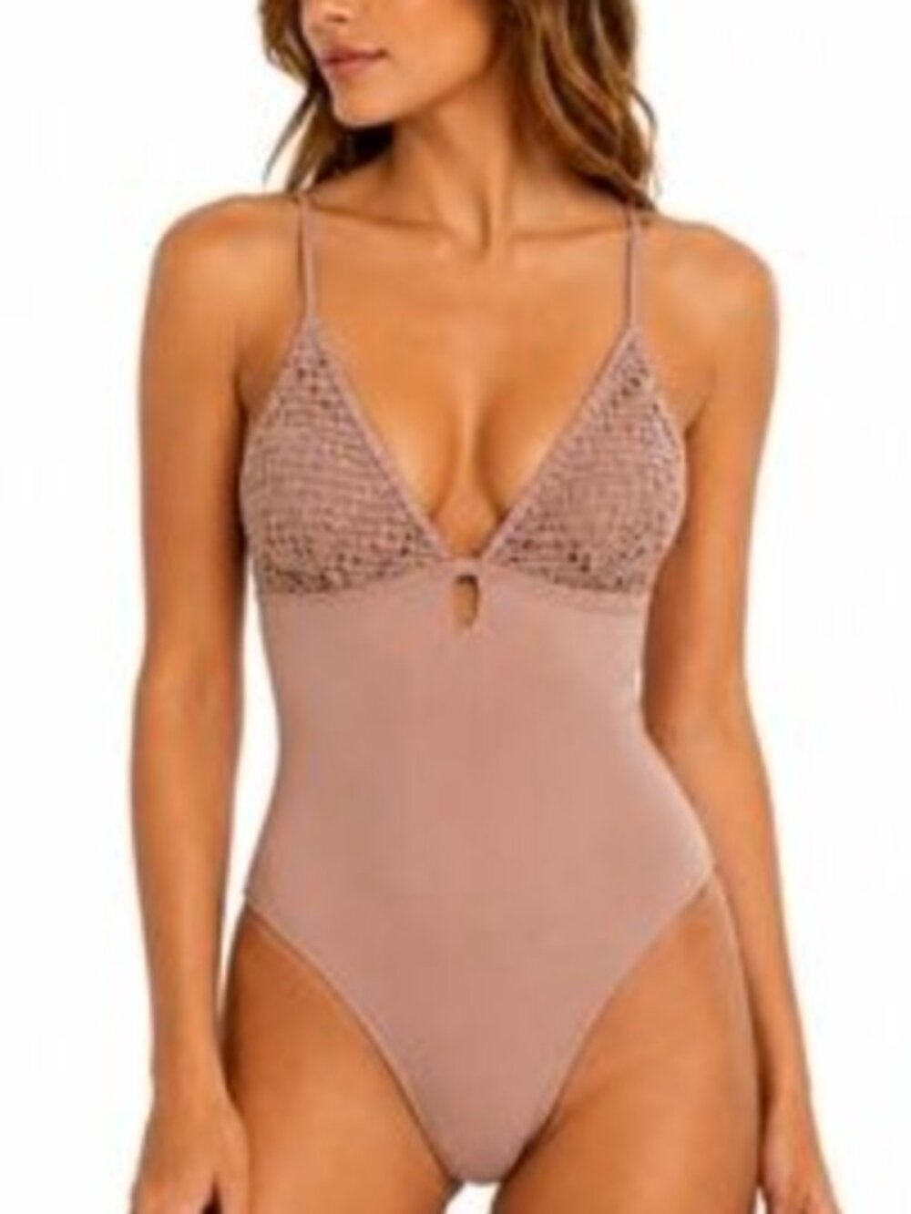 Target Swim Shade & Shore Crochet-Trim One-Piece Swimsuit L